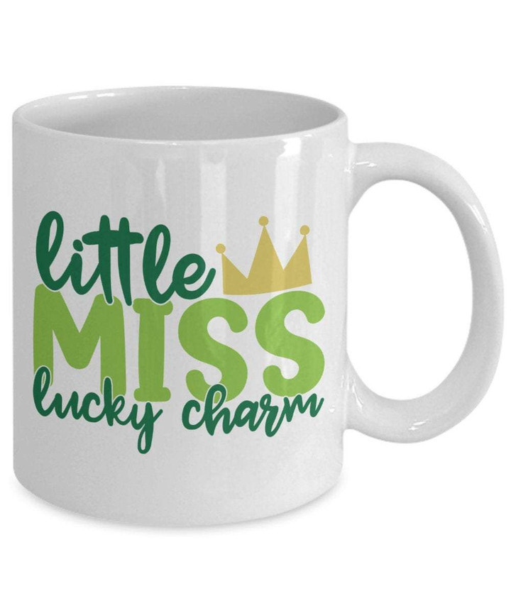 Little Miss Lucky Charm Shamrock St Patrick's Day Printed Mug