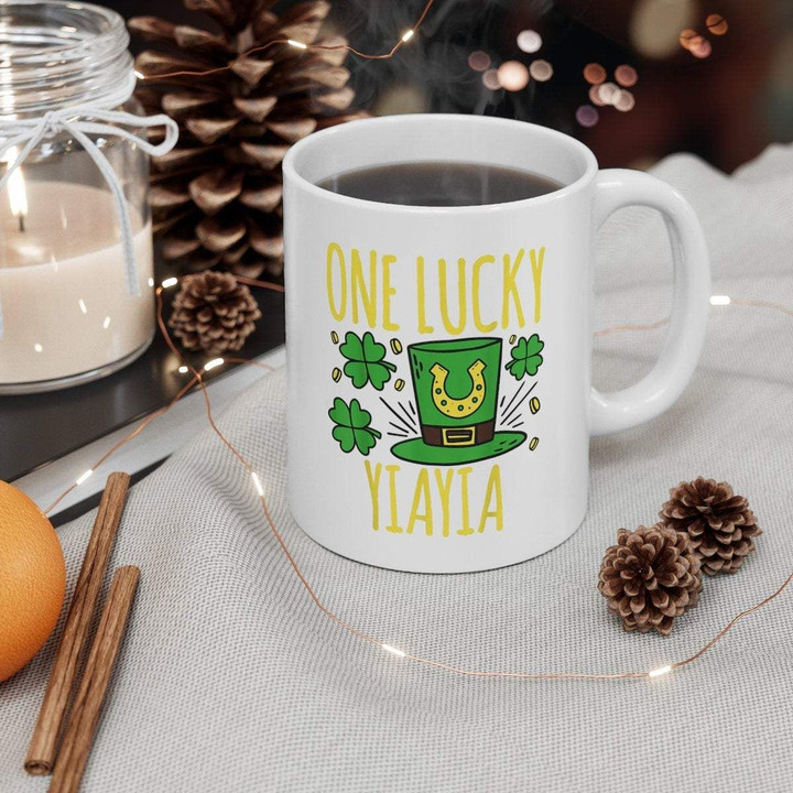One Lucky Yiayia St. Patrick Is Day Lucky Yiayia Printed Mug