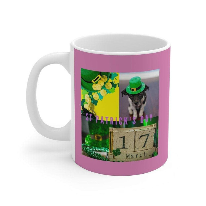 17 March Funny Leprechaun Dog St Patrick's Day Printed Mug
