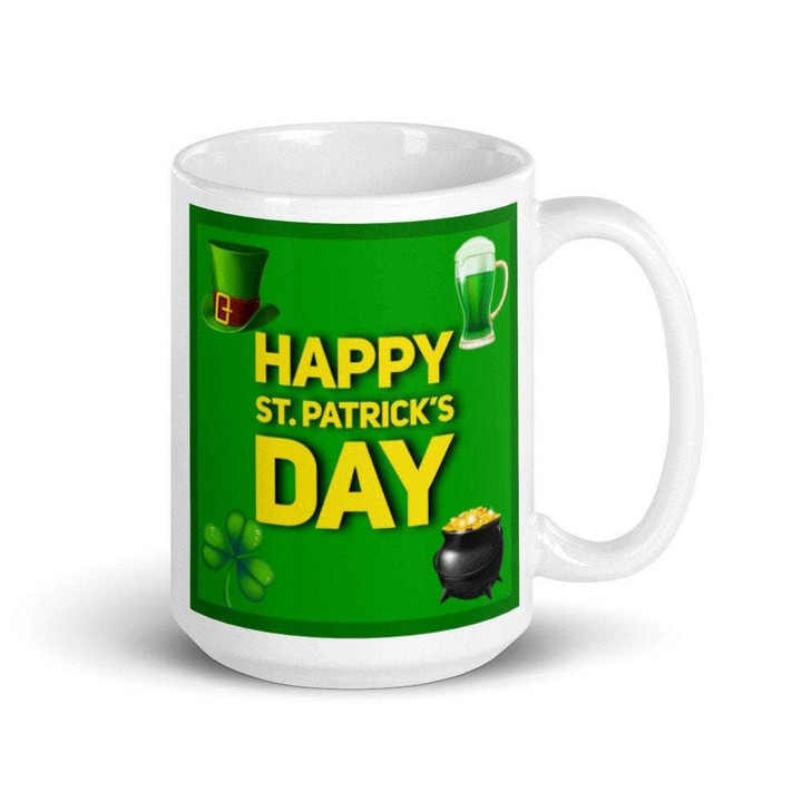 Green Beer Cheers Shamrock St Patrick's Day Printed Mug