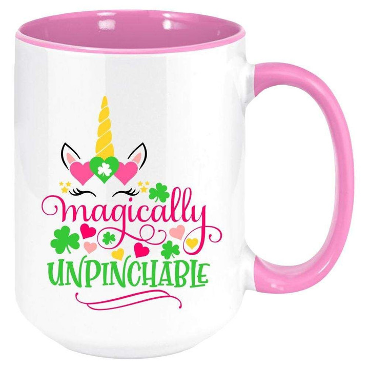 Magically Unpinchable Unicorn Shamrock St Patrick's Day Printed Accent Mug