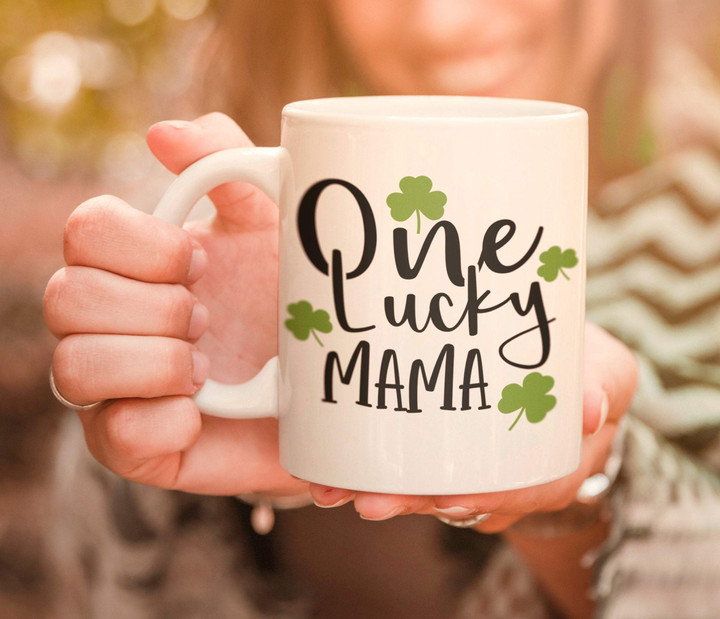 One Lucky Mama Shamrock St. Patrick's Day Printed Mug