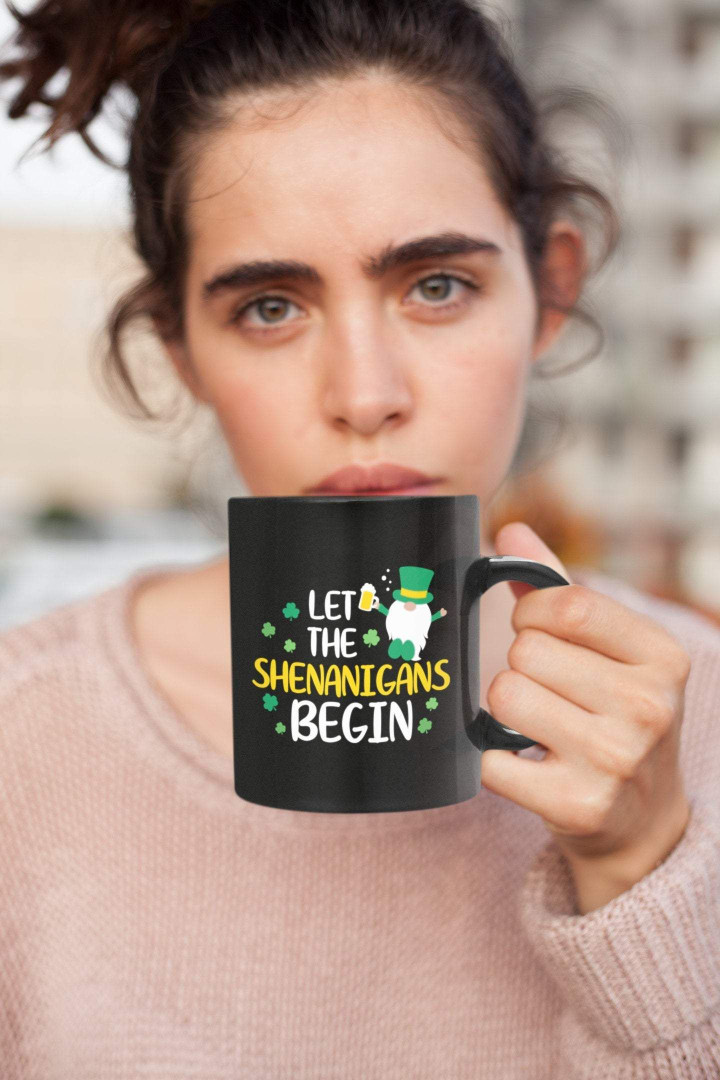 Let The Shenanigans Begin Clover St Patrick's Day Printed Accent Mug