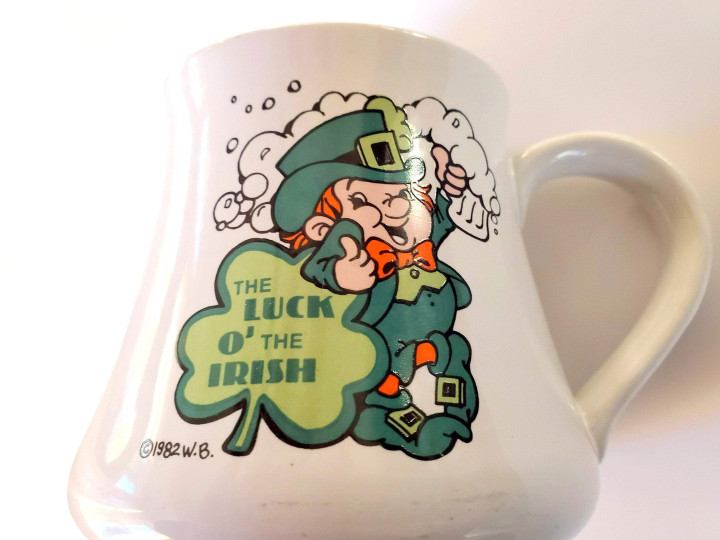 Vintage The Luck Of The Irish Shamrock St Patrick's Day Printed Mug