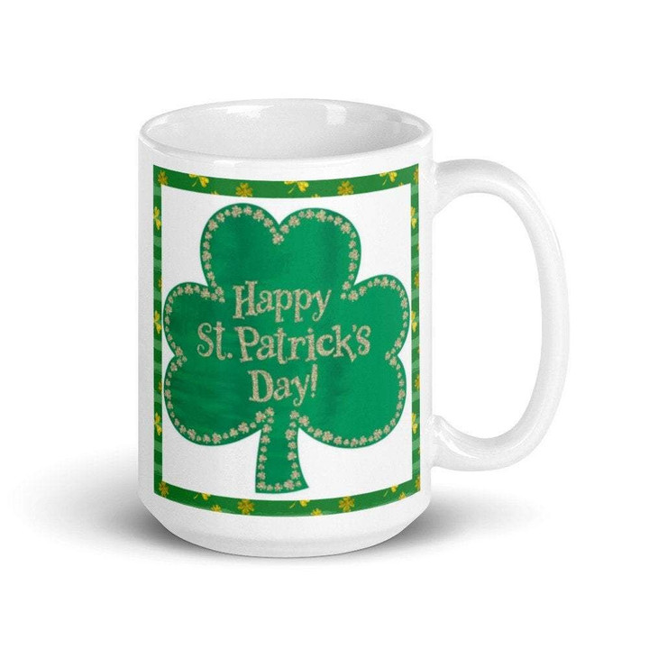 Textured Clover St Patrick's Day Printed Mug