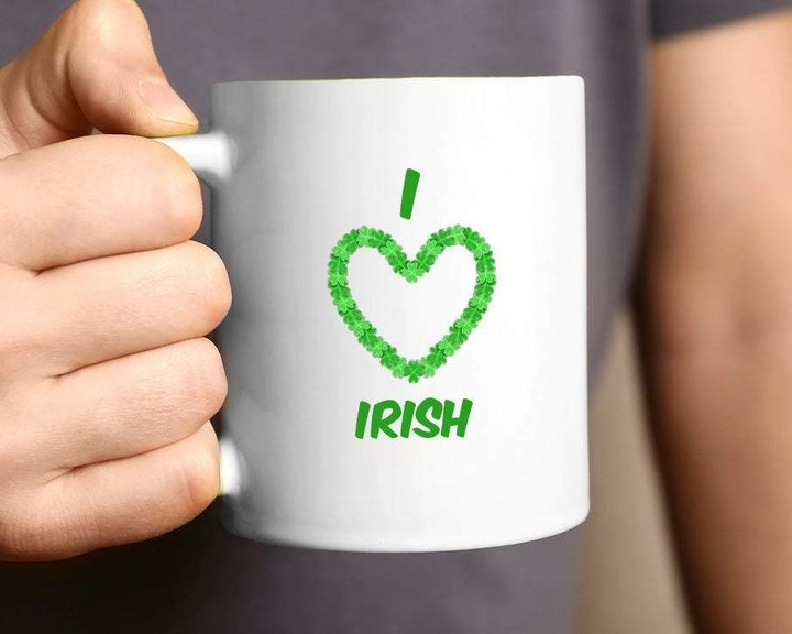 I Love Irish Shamrock St Patrick's Day Printed Mug