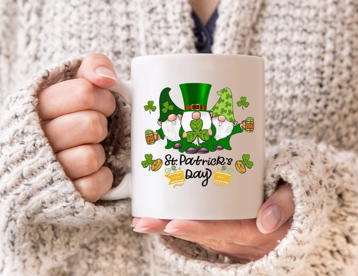 Lucky Gnomies Clover St Patrick's Day Printed Mug