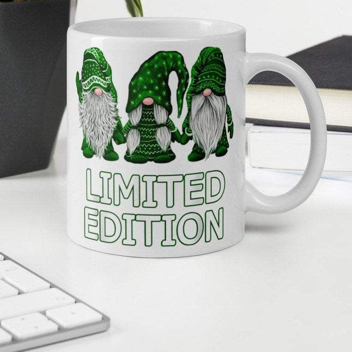 Limited Edition Gnomies Shamrock St Patrick's Day Printed Mug