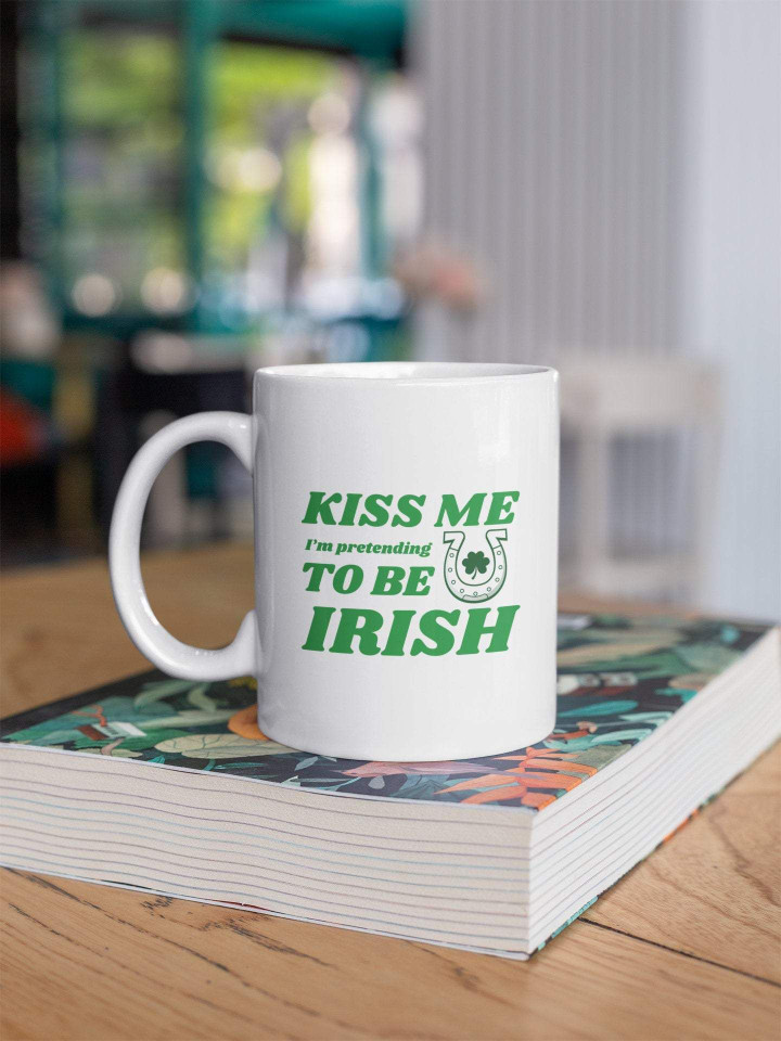 I'm Pretending To Be Irish Horseshoe Shamrock St Patrick's Day Printed Mug