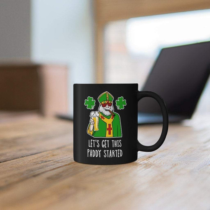 Let's Get This Paddy Started Shamrock St Patrick's Day Printed Mug