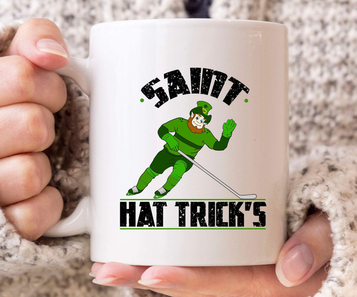 Saint Hat Trick's Hockey St Patrick's Day Printed Mug