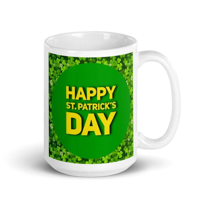 Shamrock Border St Patrick's Day Printed Mug
