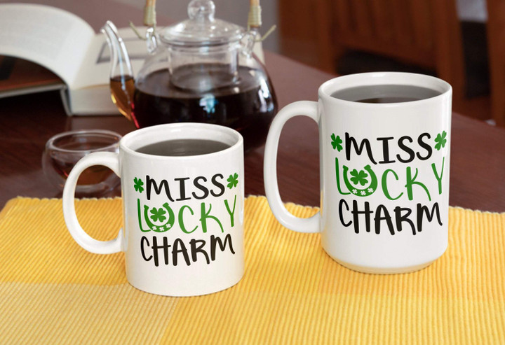 Shamrocks St. Patrick's Day Printed Mug Miss Lucky Charm