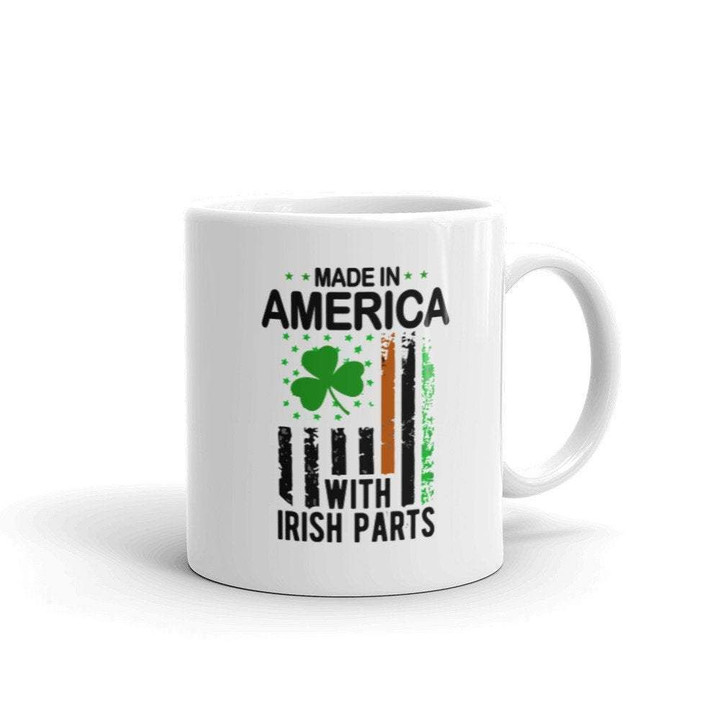 Made In America With Irish Parts Clover St Patrick's Day Printed Mug