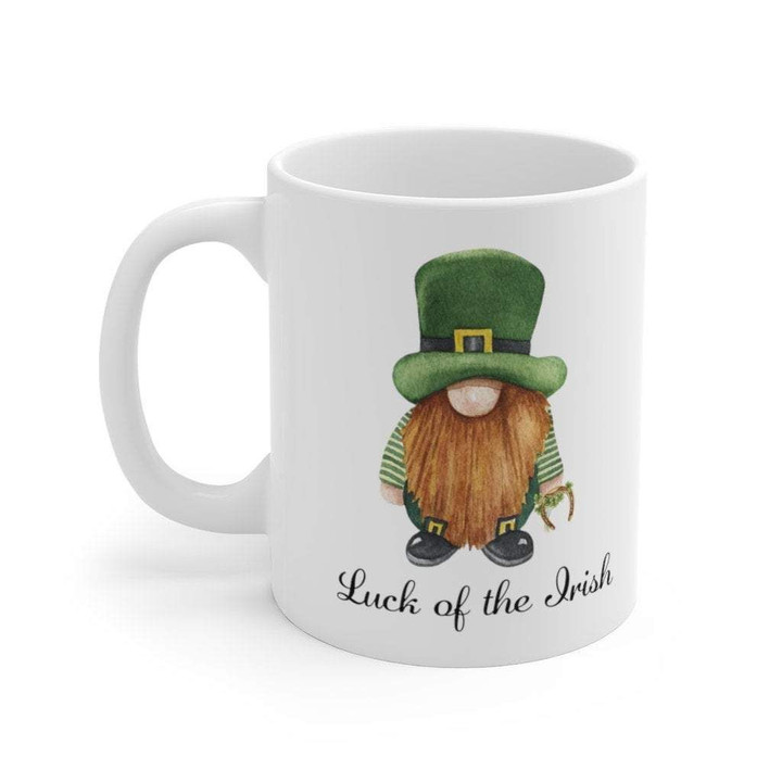 Luck Of The Irish Gnome Clover St Patrick's Day Printed Mug
