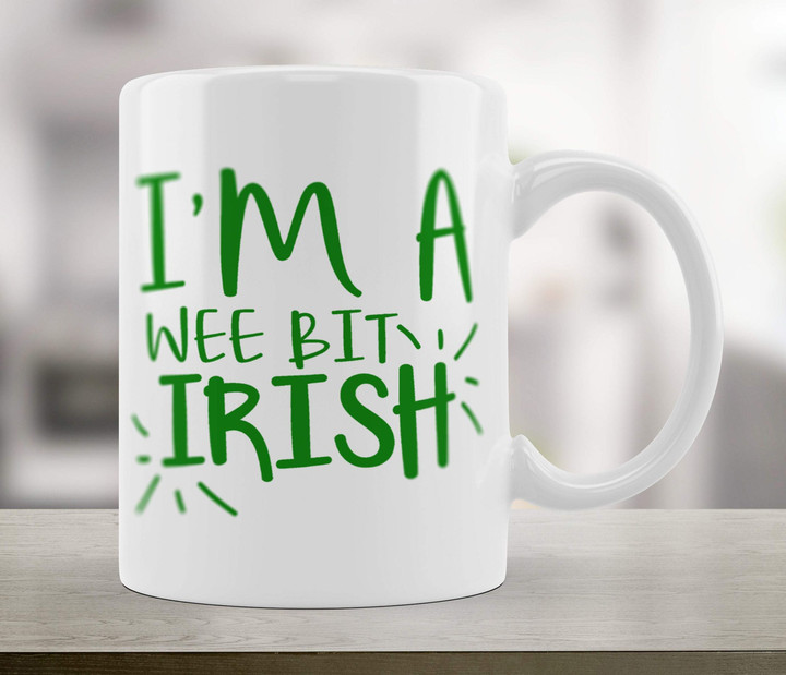 I'm A Wee Bit Irish Shamrock St Patrick's Day Printed Mug
