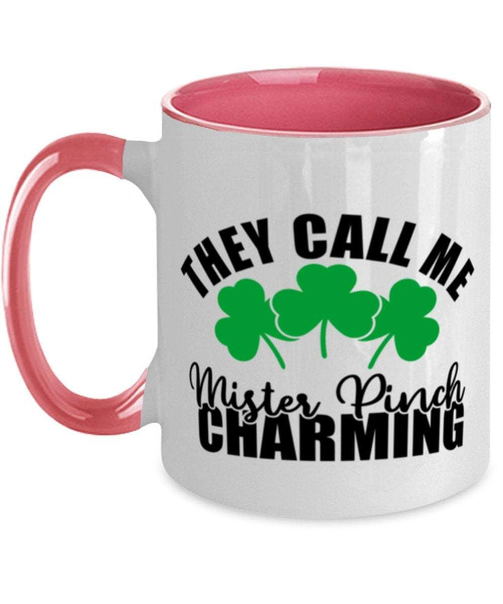 White And Pink Mister Pinch Charming Shamrock St Patrick's Day Printed Accent Mug
