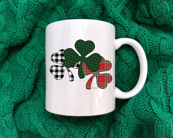 Decorative Three Leaf Shamrock St Patrick's Day Printed Mug