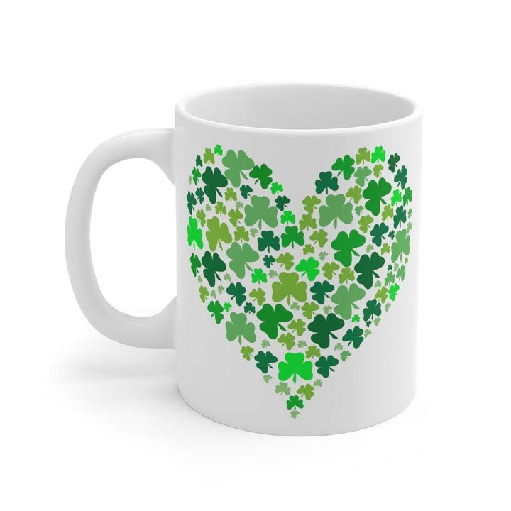 Shamrock Heart St Patrick's Day Printed Mug
