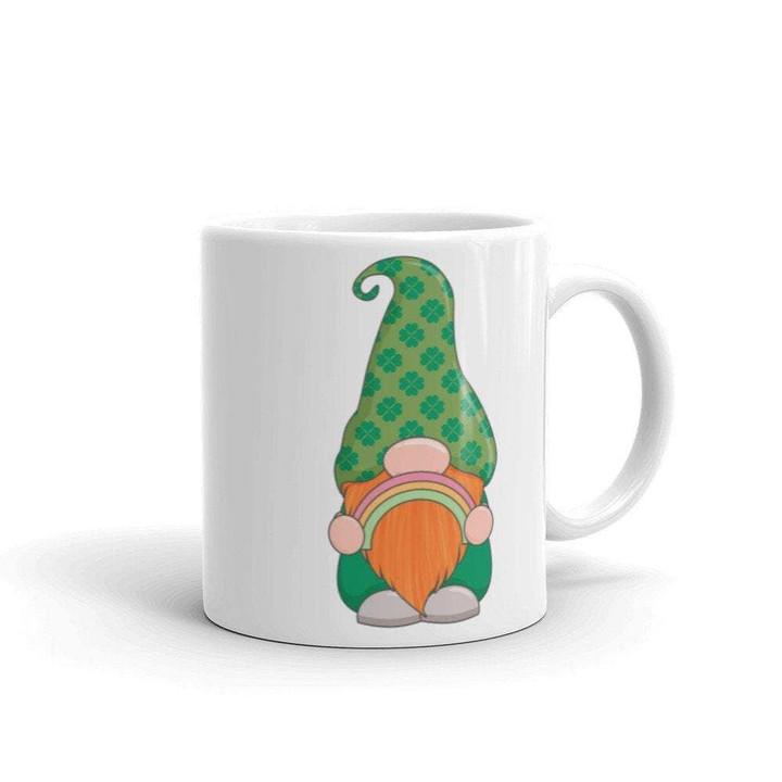 Small Gnome With Ginger Beard Shamrock St. Patrick's Day Printed Mug