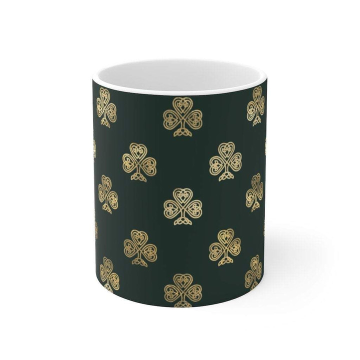 Brown Shamrock Design St Patrick's Day Printed Mug