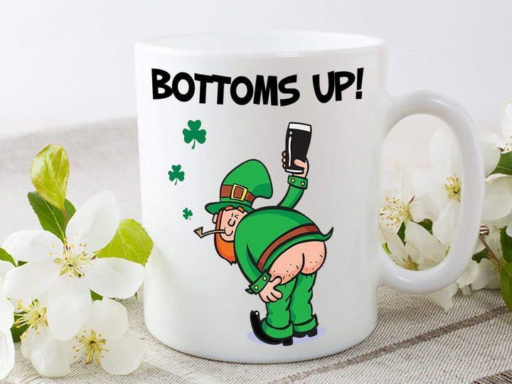 Bottom Up Irish St Patricks Day Printed Mug