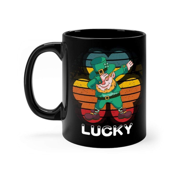 Retro Design Dabbing Leprechaun Shamrock St. Patrick's Day Printed Mug