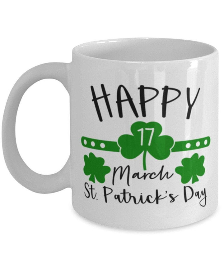 Clover St Patrick's Day Printed Mug Happy 17 March