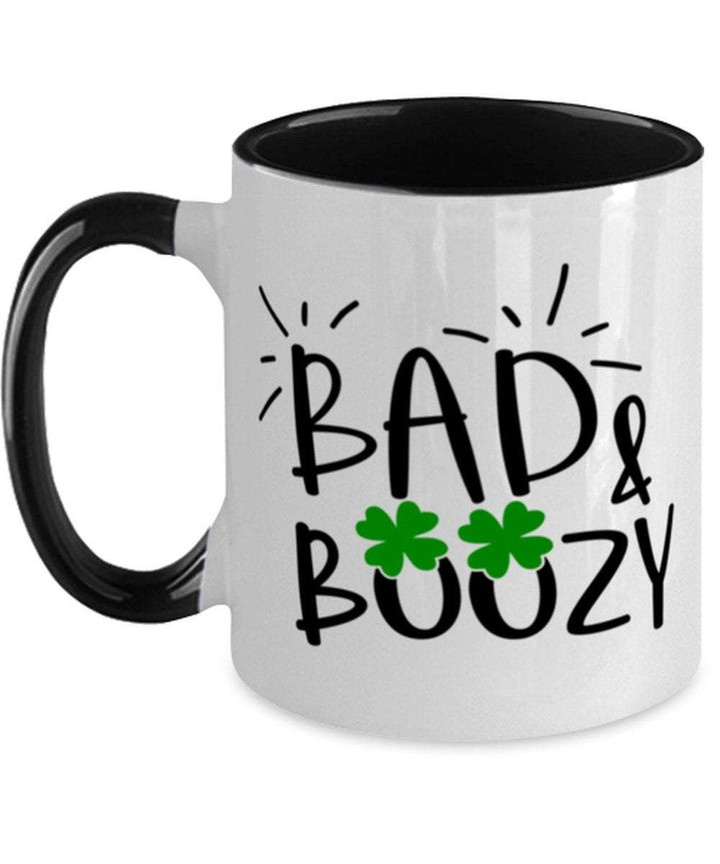 Bad And Boozy Clover St Patrick's Day Printed Accent Mug