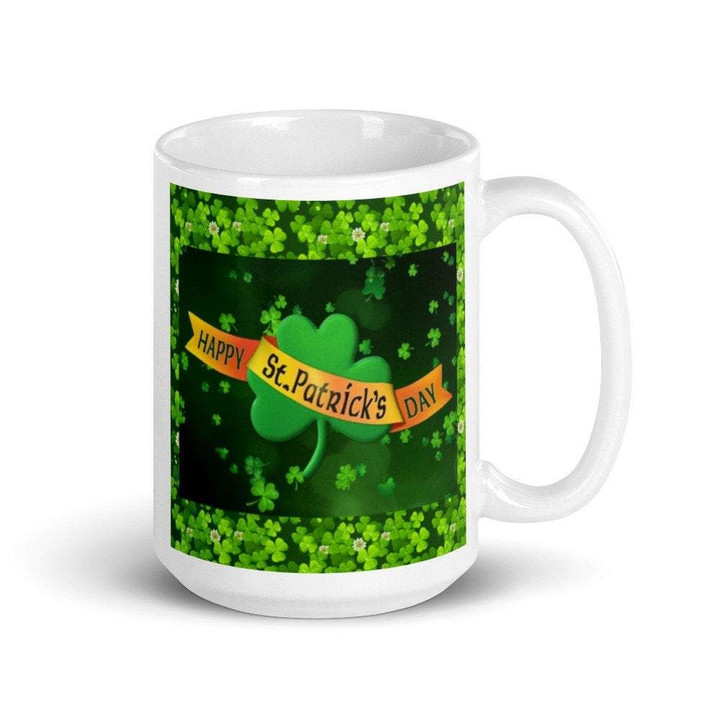 Green Clover Border St Patrick's Day Printed Mug