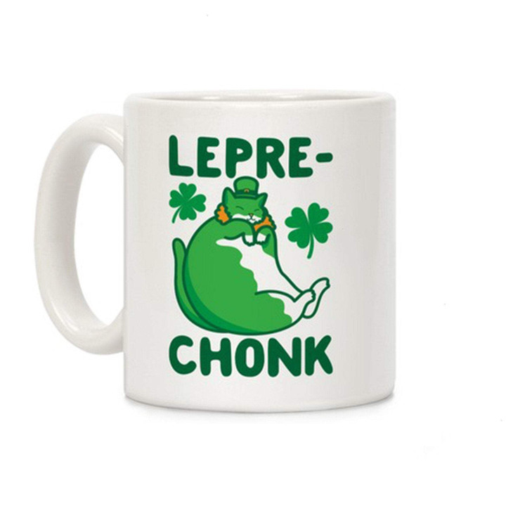Green Leprechonk Cat St Patrick's Day Printed Mug