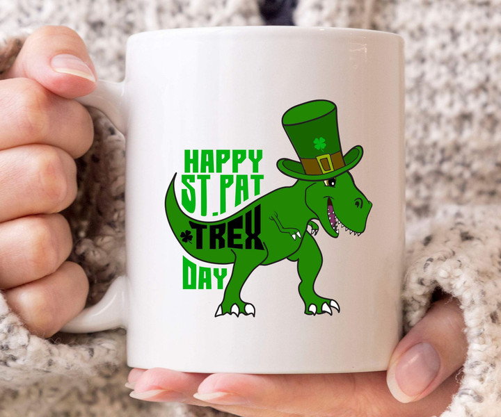 Happy St. Pat T Rex Day Shamrock St. Patrick's Day Printed Mug
