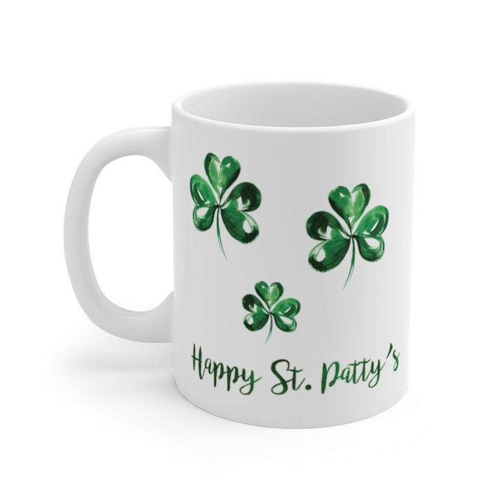 Three Shamrocks Pattern St Patrick's Day Printed Mug