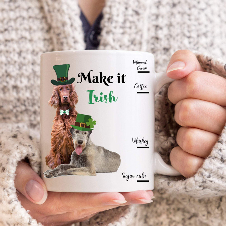 Funny Irish Whiskey Irish Setter Dog Mom Gift Printed Mug