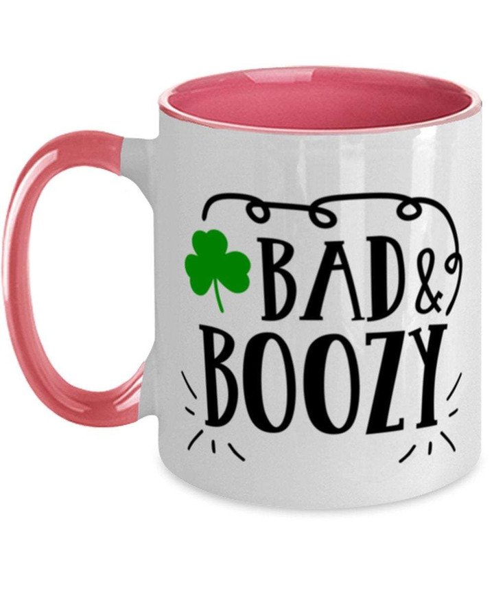 Bad And Boozy Shamrock St Patrick's Day Printed Accent Mug