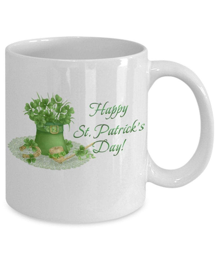 Growing Clover In Lucky Hat St Patrick's Day Printed Mug