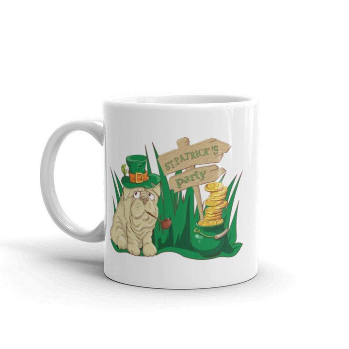 Shar Pei Leprechaun And Coins Shamrock St Patrick's Day Printed Mug