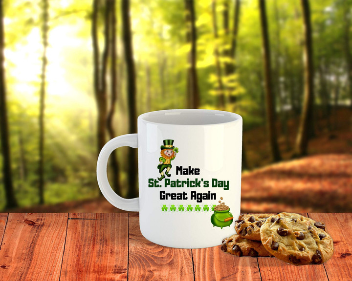 Make St Patrick's Day Great Again Leprechaun Printed Mug