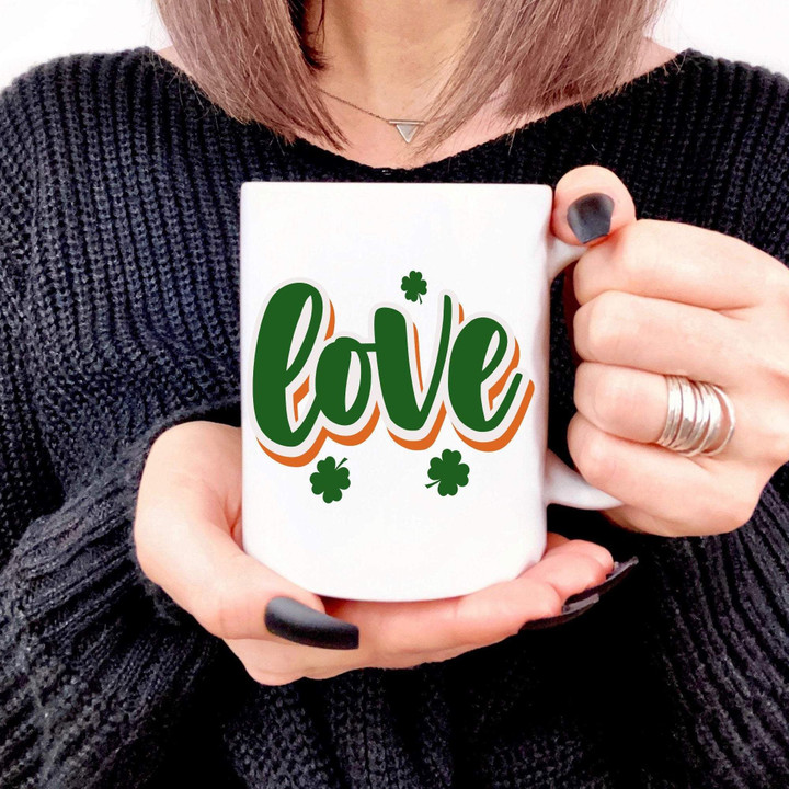 Love Green Clover St Patrick's Day Printed Mug