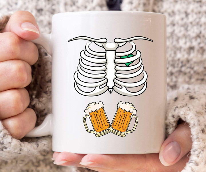Irish Skeleton Beer St Patrick's Day Printed Mug