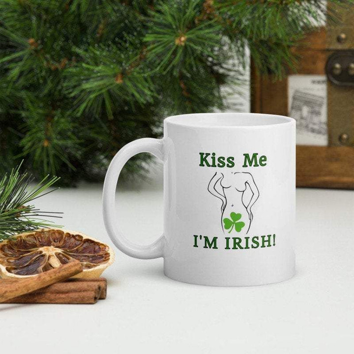 Nake Body Kiss Me Clover St Patrick's Day Printed Mug