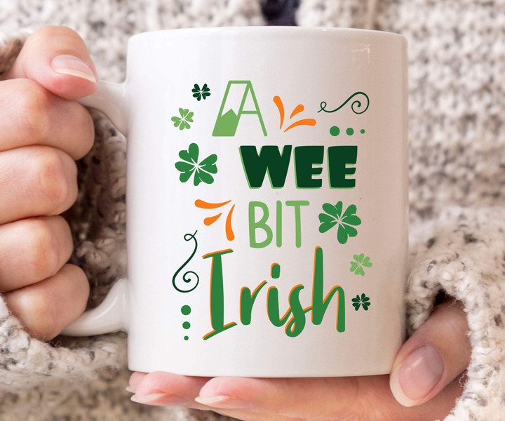 A Wee Bit Irish St Patrick's Day Printed Mug