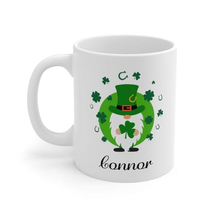 Custom Name Gift For Bonnor White Beard Of Gnome Clover St Patrick's Day Printed Mug