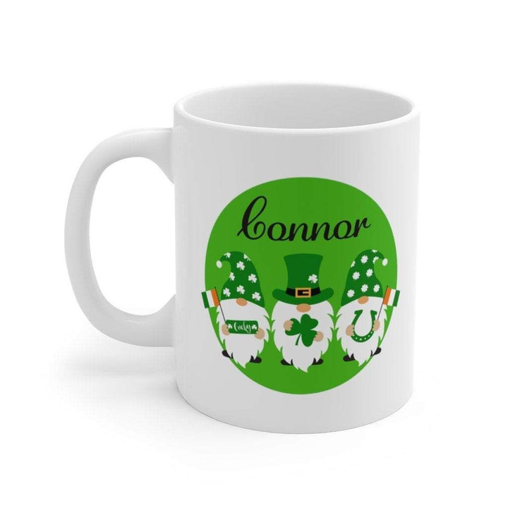 Custom Name Gift For Bonnor Funny Gnomies Shamrock St Patrick's Day Printed Mug