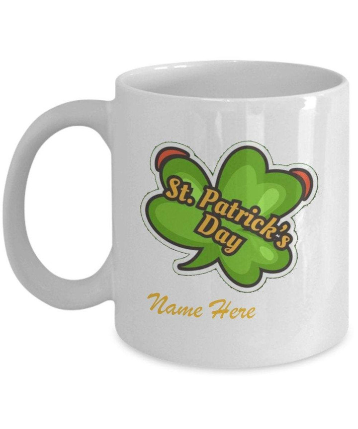 Green Shamrock Custom Name St Patrick's Day Printed Mug