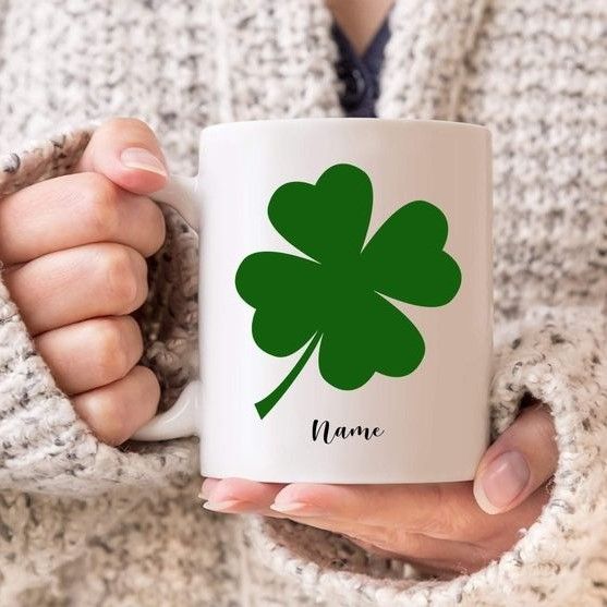 Custom Name Gift Giant Clover St Patrick's Day Printed Mug