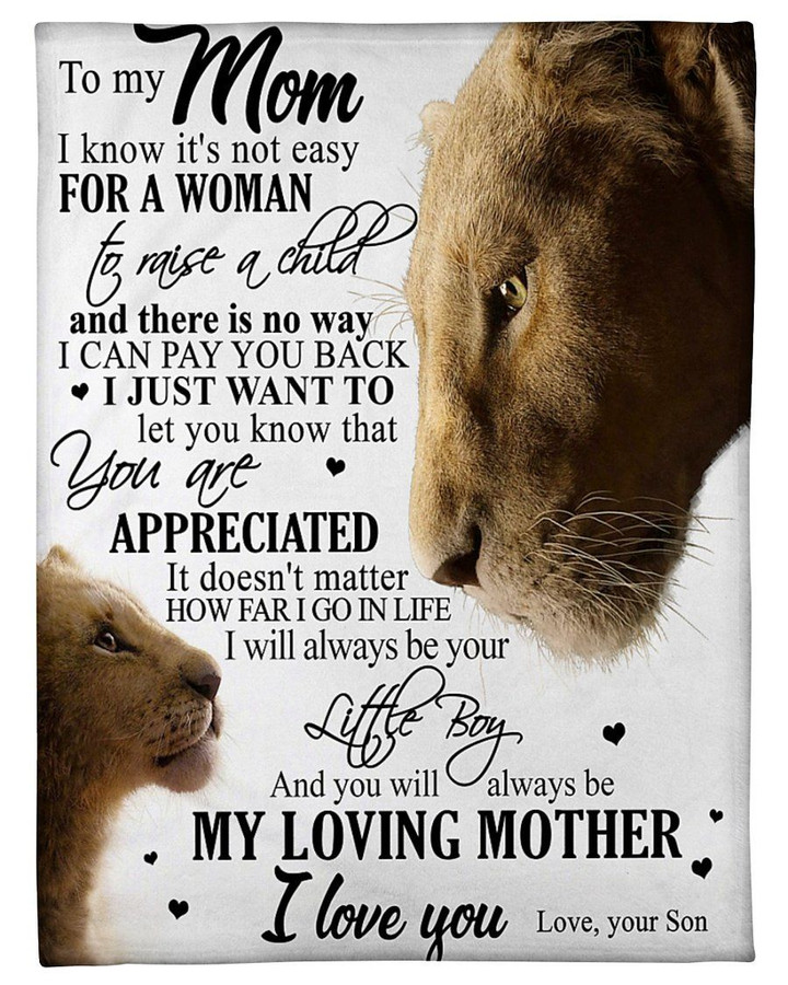 Lion Son Gift For Mom I Will Always Be My Little Boy Sherpa Fleece Blanket