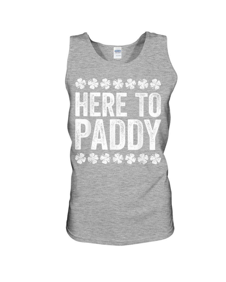 Here To Paddy Shamrock Happy St. Patrick's Day Printed Unisex Tank Top