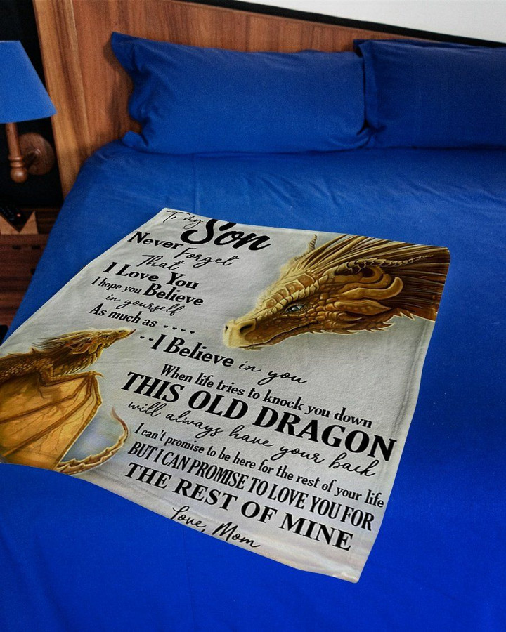 Yellow Dragon Love You For The Rest Of Mine Mom Gift For Son Sherpa Fleece Blanket