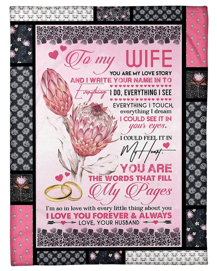 You Are The Words That Fill My Pages Gift For Wife Sherpa Fleece Blanket